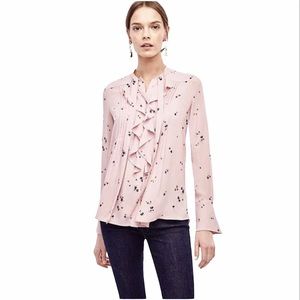 Ann Taylor Pleated Button Down Blouse